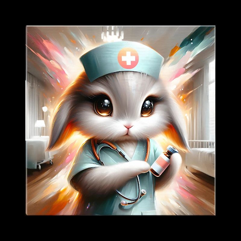 Kätzchen als Krankenschwester im Comicstil