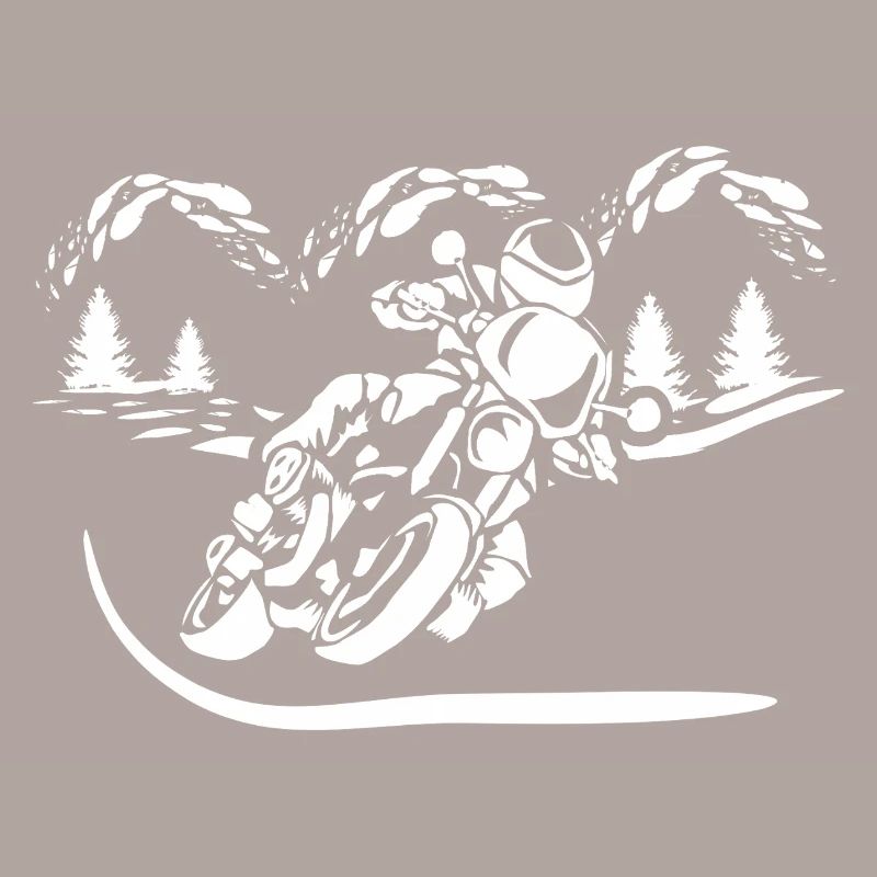 Motorrad Waldsilhouette