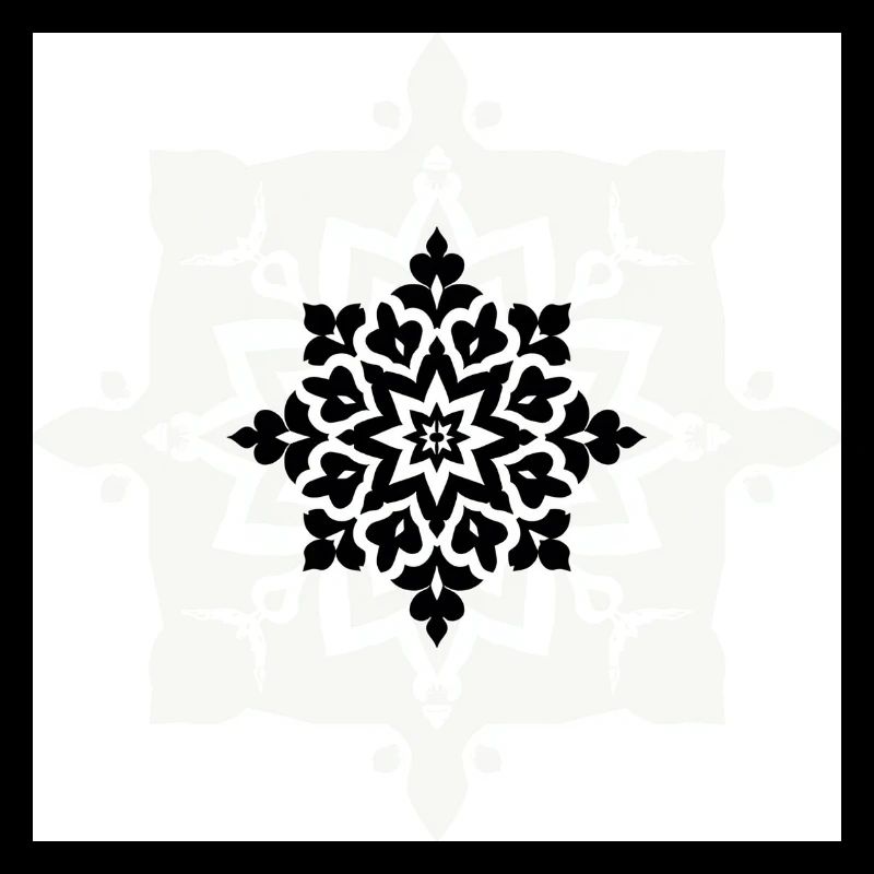 Intricate Black and White Mandala Pattern