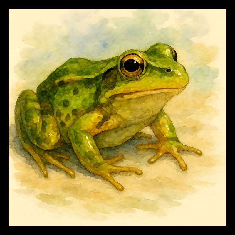 Aquarell Grüner Frosch