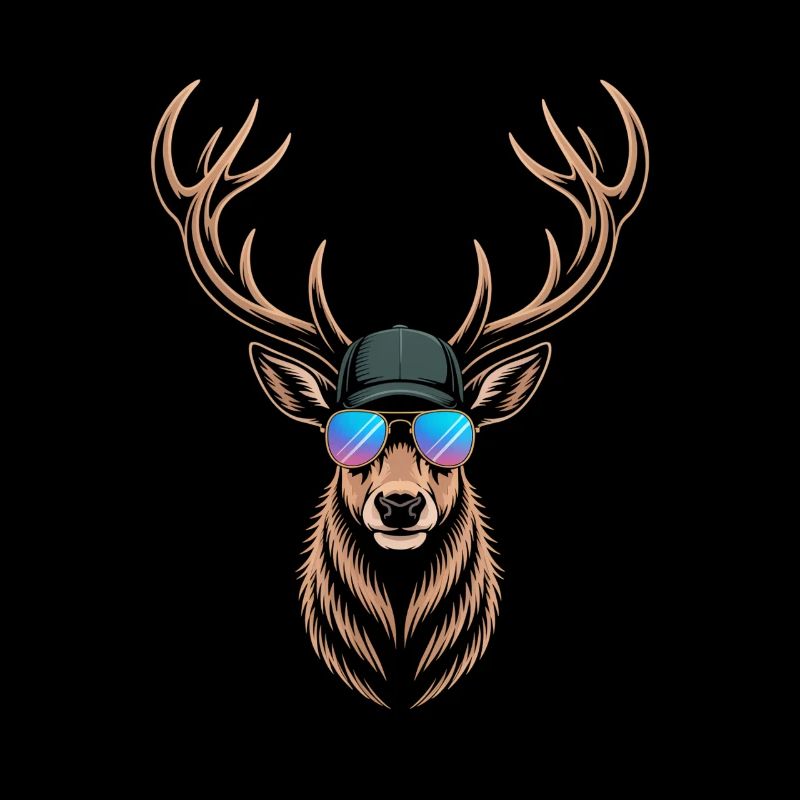 Cooler Hirsch mit Geweih 