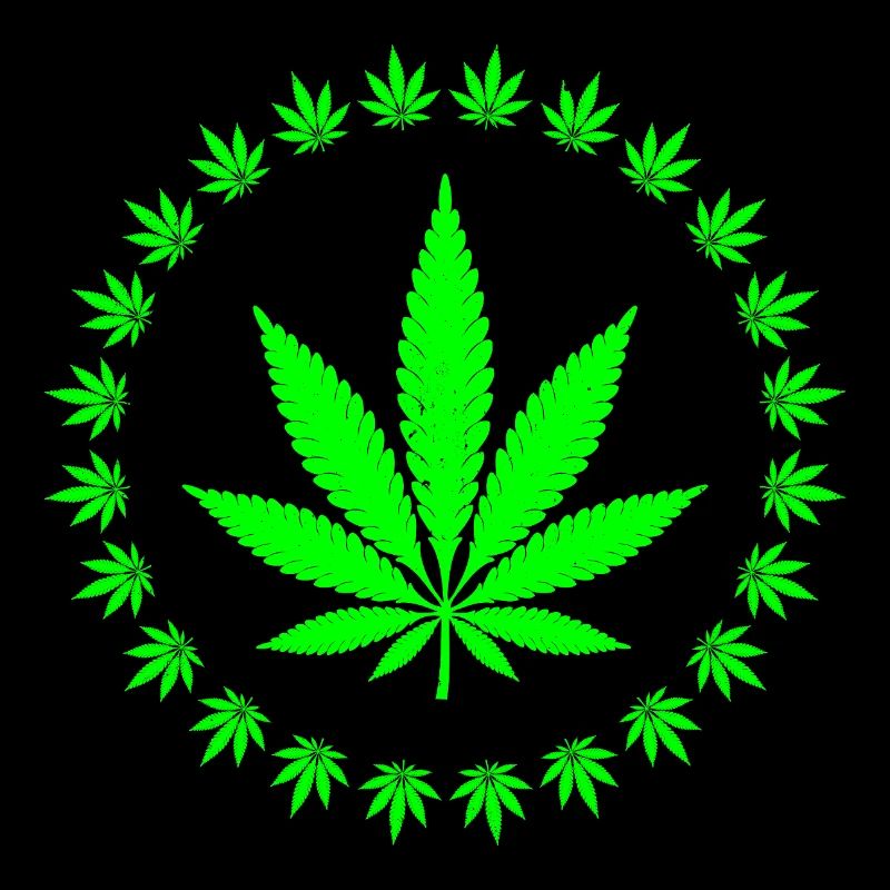 Bright Green Cannabis Leaf Ring Design
