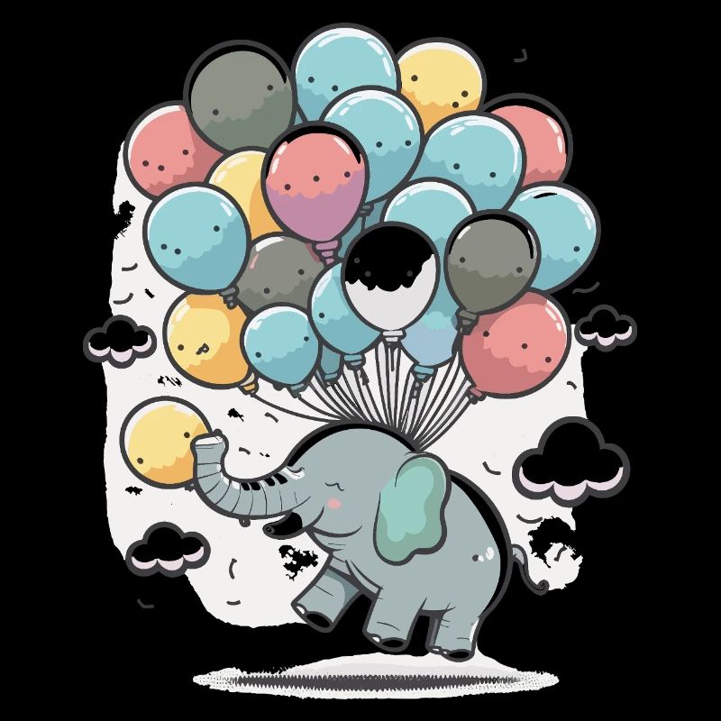 Éléphant ballon dans la mer de nuages