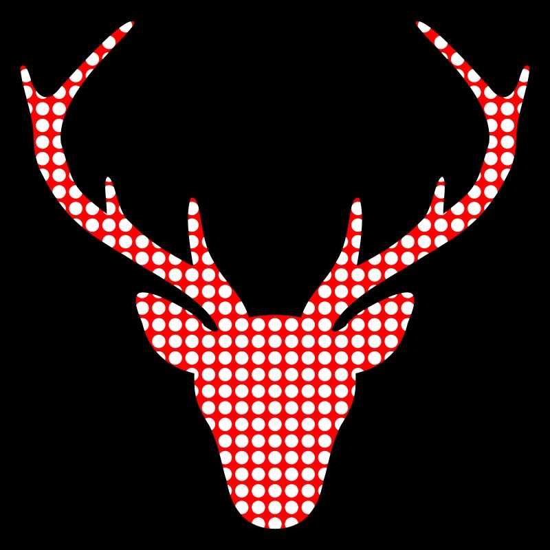 Red deer in dot pattern