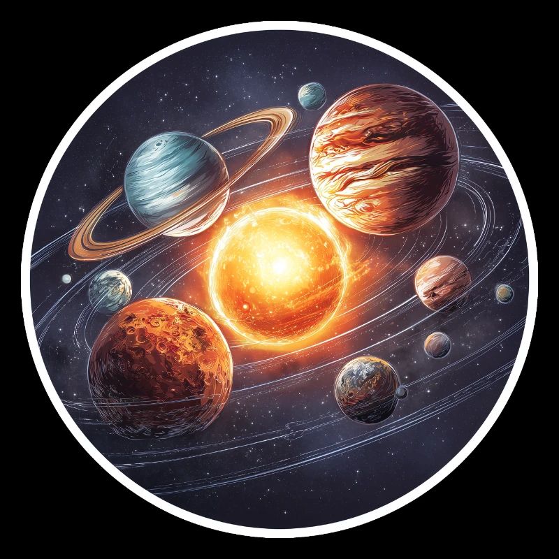 Astronomy Space Solar System Planets Orbit Graphic