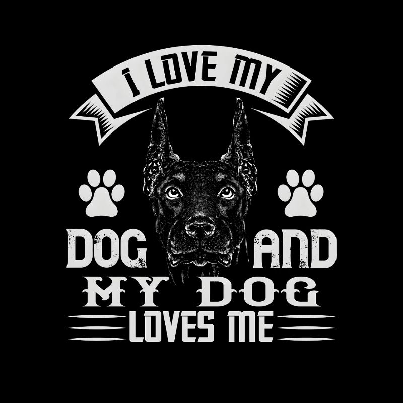 Le doberman adore dire design graphique