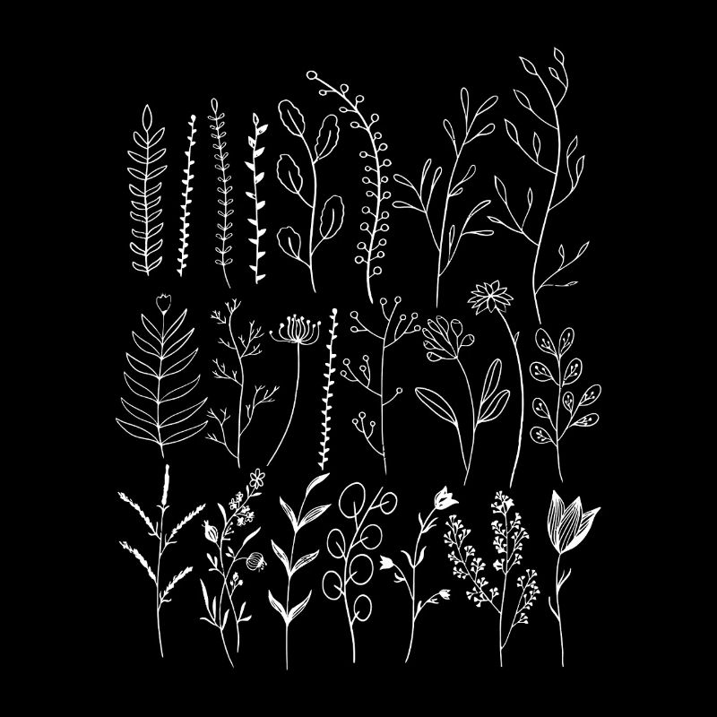 Airy Botanical Sprigs Silhouette