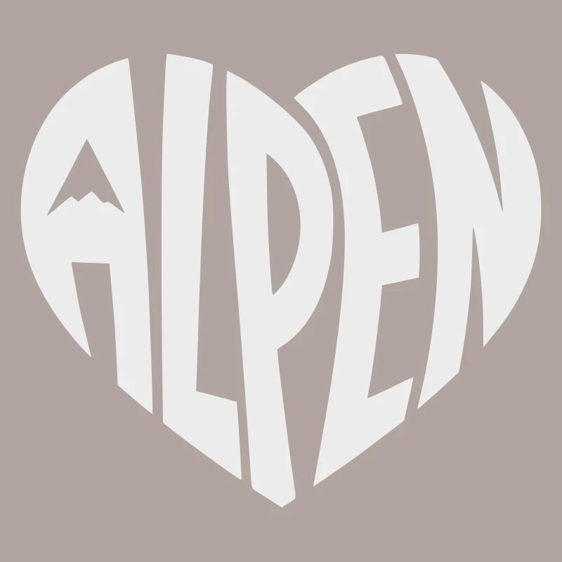 Alpen Herzdesign - Designfarbe variabel