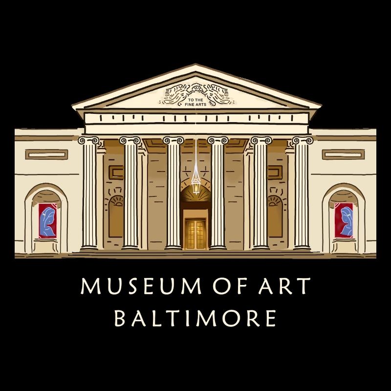 Baltimore Museum, handgezeichnete Illustration