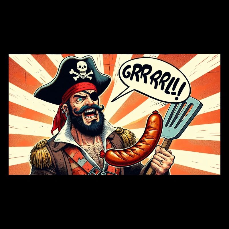 Pirat mit Wurstgrill