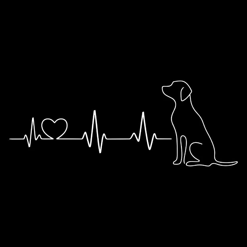Herzschlag Hund Linienkunst