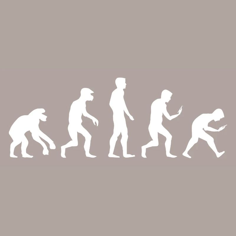 Logo drôle de dépendance au téléphone portable de smartphone d’évolution