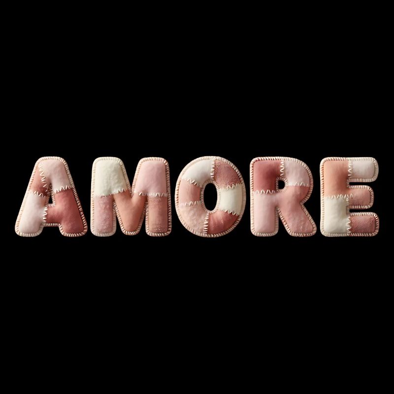 Cadeau patchwork en point peluche Amore