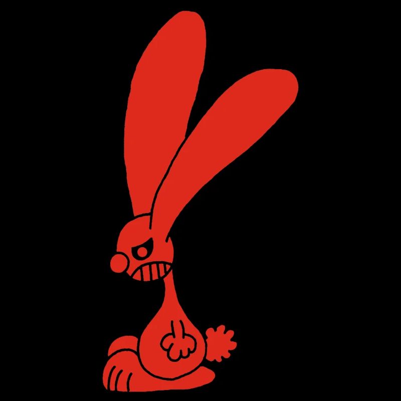Lapin rouge grognon