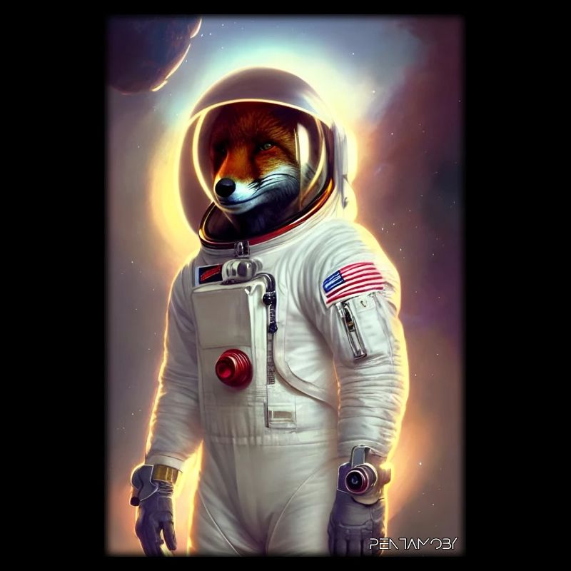 Fox Wildlife Astronaut Future Sci-Fi Technology