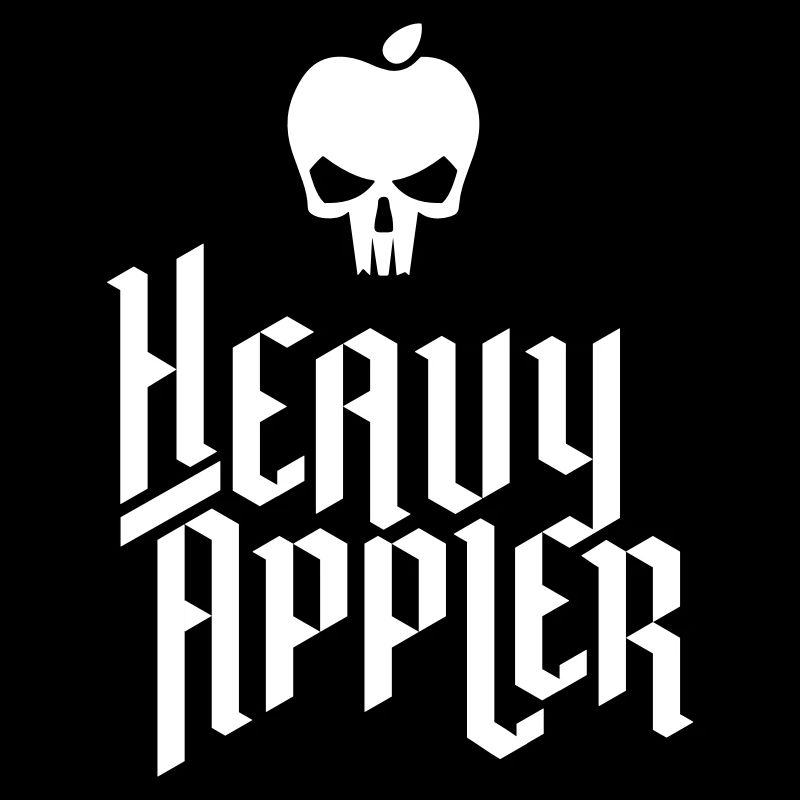 Heavy Äppler Logo White: Crâne avec lettrage