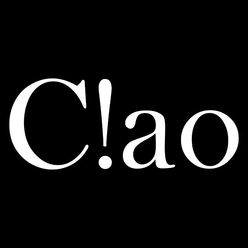 Ciao, lettrage avec signes de ponctuation