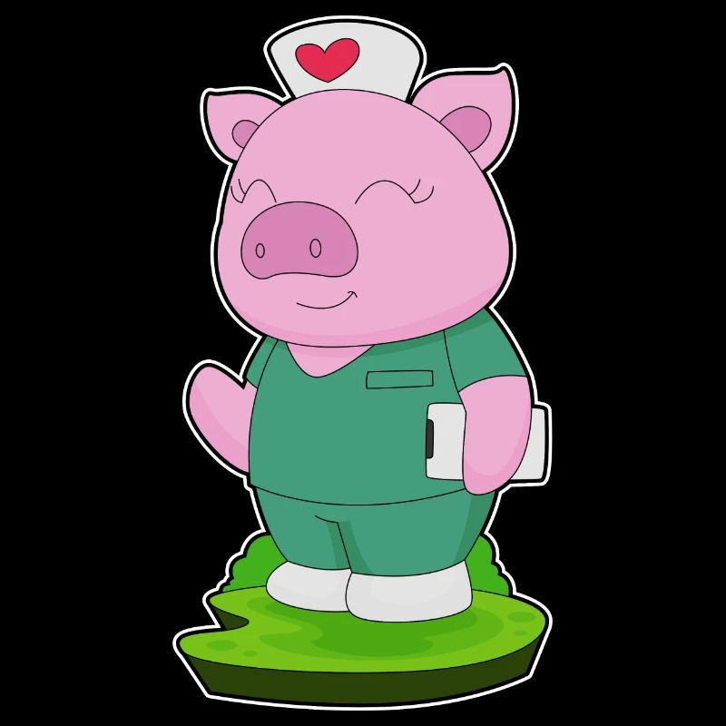 Schwein Krankenschwester Notizblock