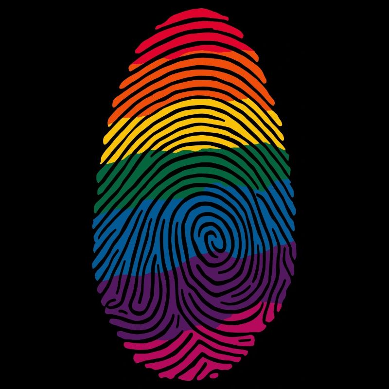 Conception d’art d’empreintes digitales arc-en-ciel coloré