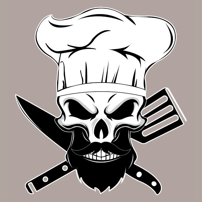 koch bart skelett chefkoch bärtig knochen backen