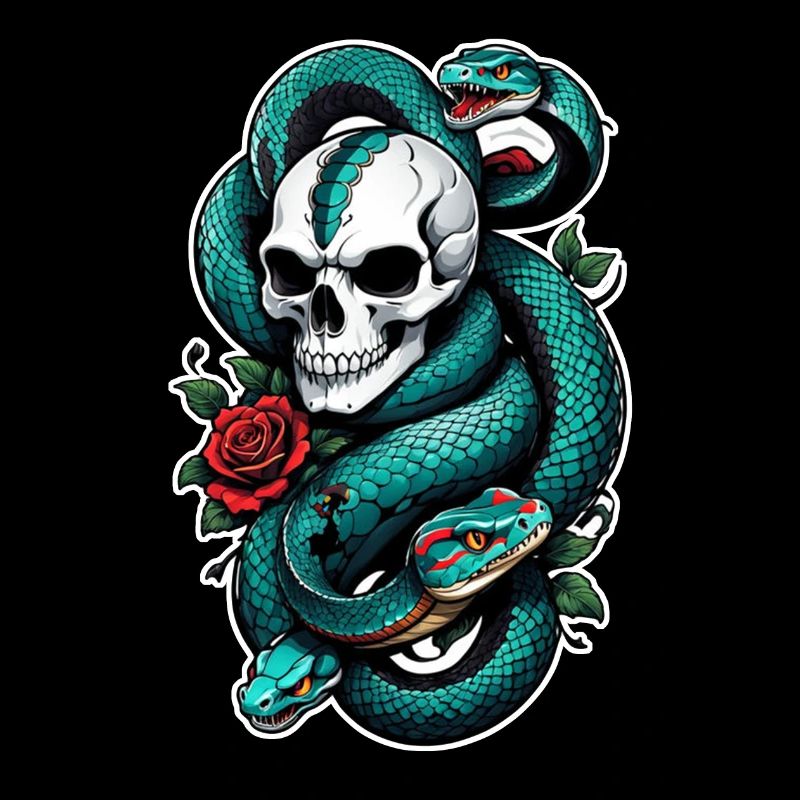 Snake Skeleton and Tattoo