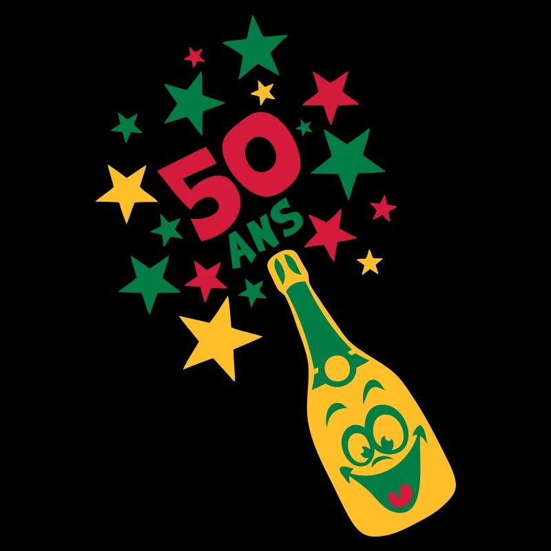 50 ans bouteille smiley etoile