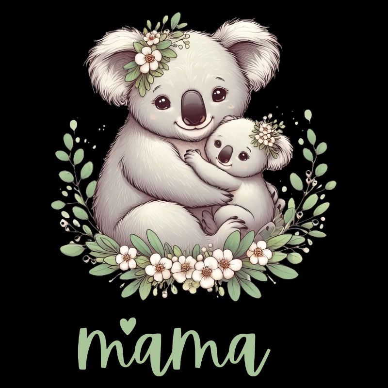 Mama Koala Bear Hug I Floral Wreath Mum I Koala