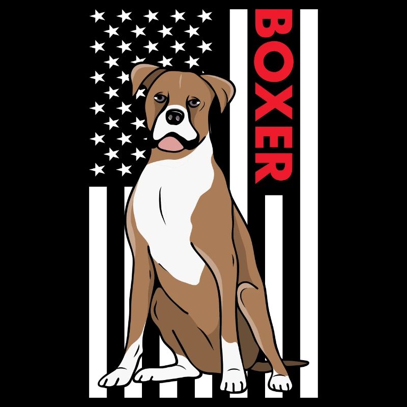 Boxer Us Flag