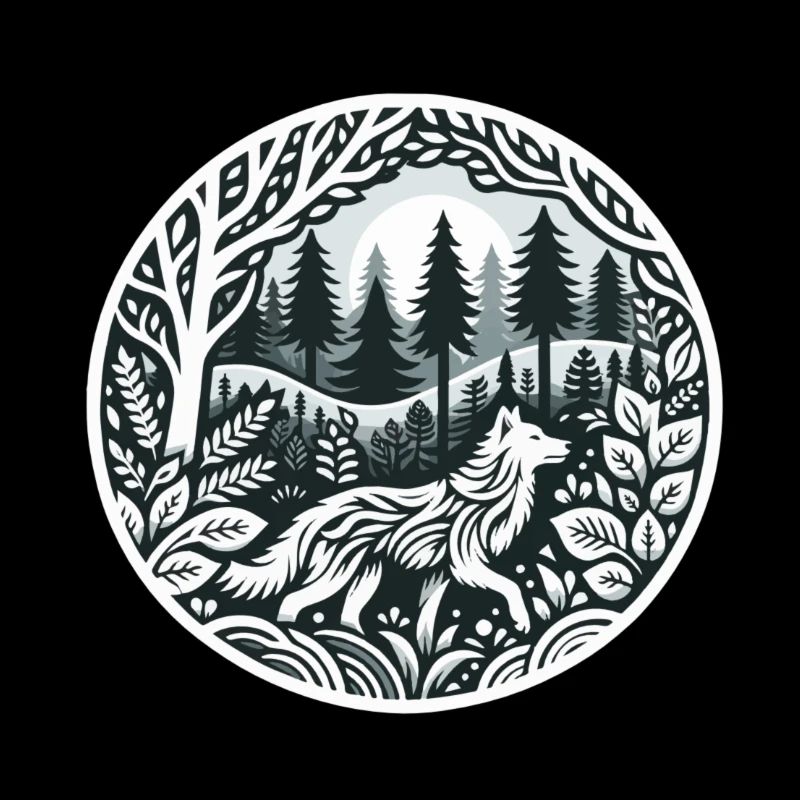 Loup dans la forêt