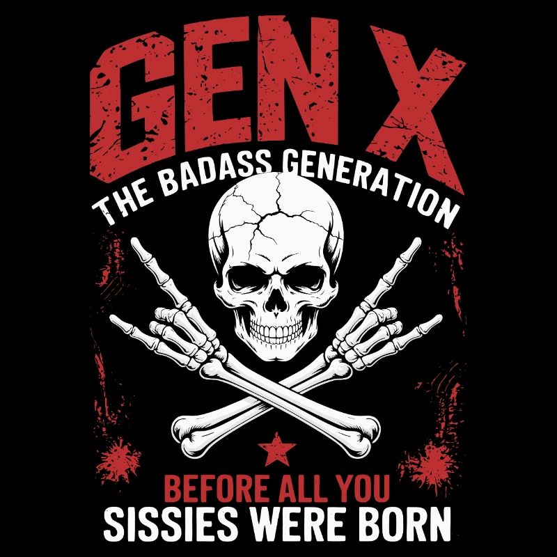Gen X The Badass Generation Skull Design