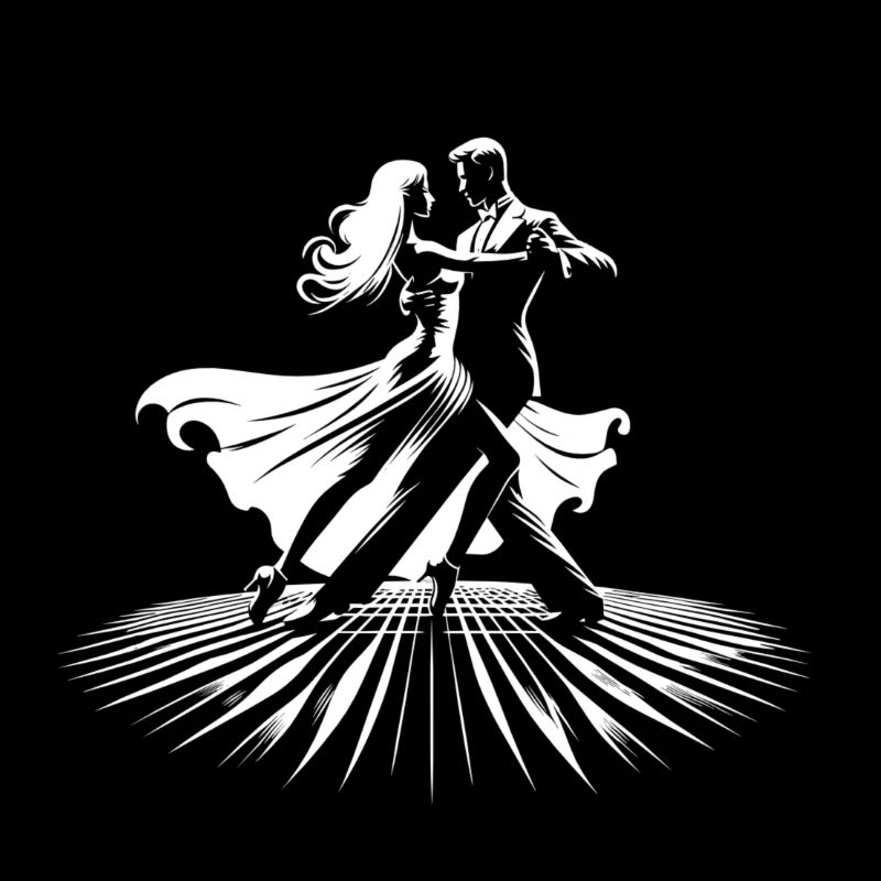 Dancing couple on the dance floor