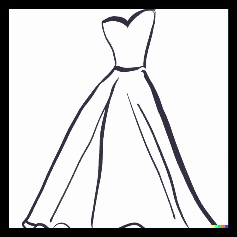 Dessin au trait d’une robe