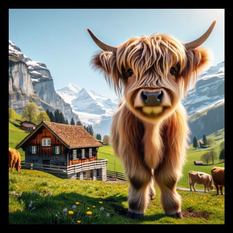 Vache Highland douce et moelleuse