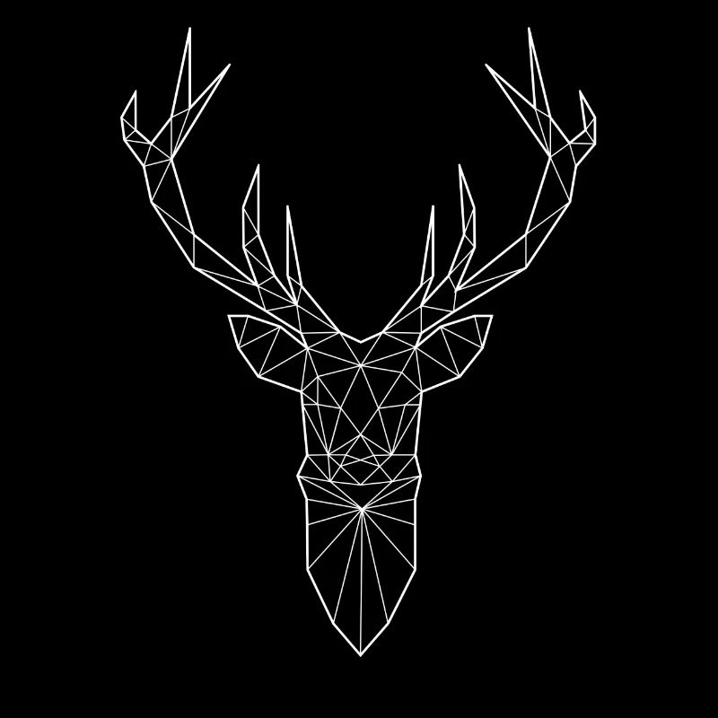 Tête de cerf dans le design triangle (blanc)
