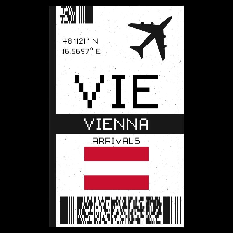 Vienna, Austria Boarding Pass - VIE Flight Ticket