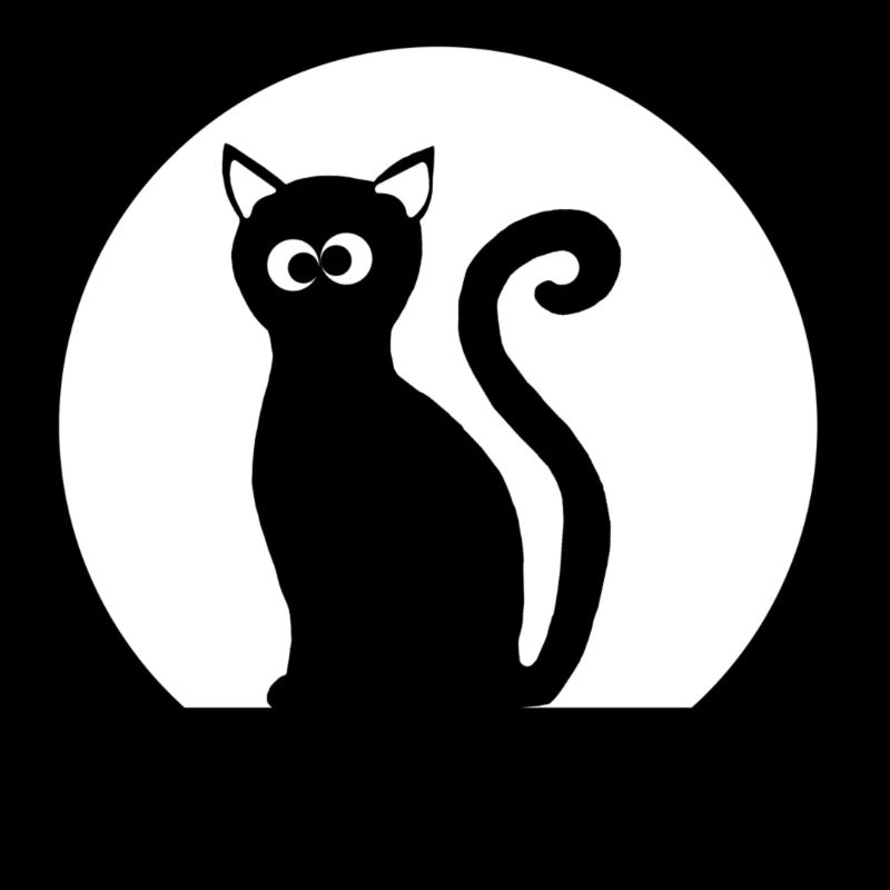 Chat dans la pleine lune