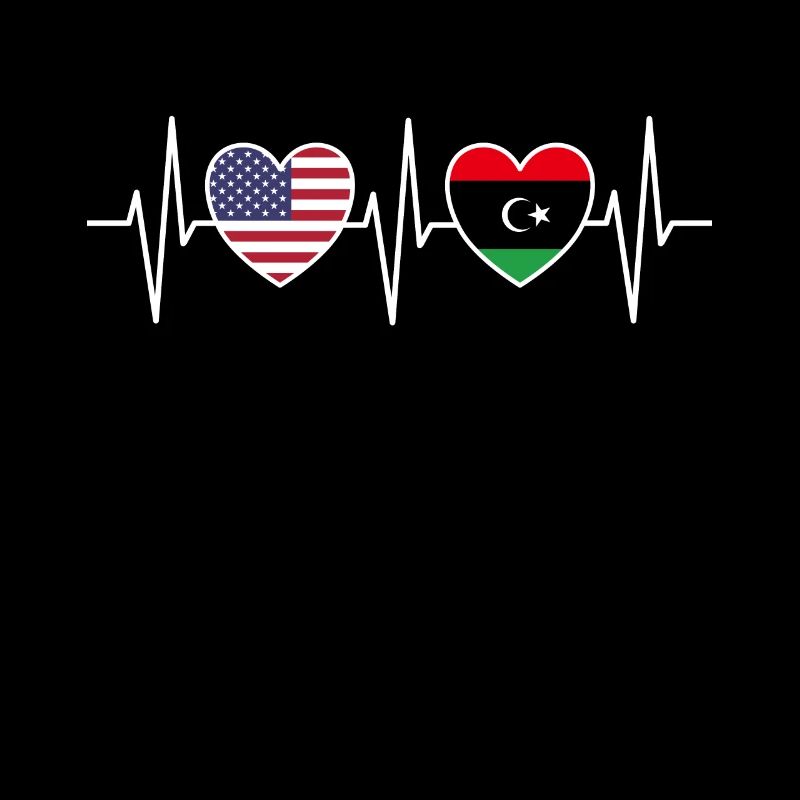 Drapeaux des États-Unis et de la Libye Drapeau libyen