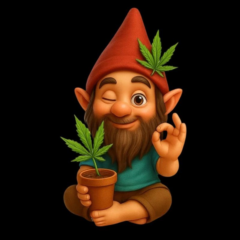 Cooler Zwerg mit Cannabis