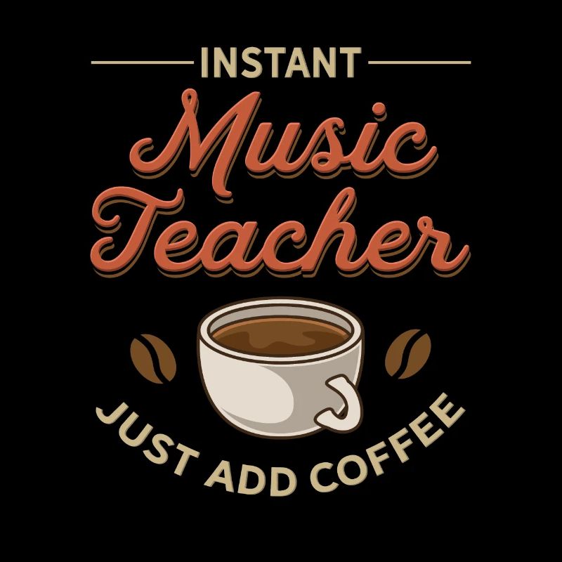 Cooles Musiklehrer und Kaffee Kaffeebohne Design