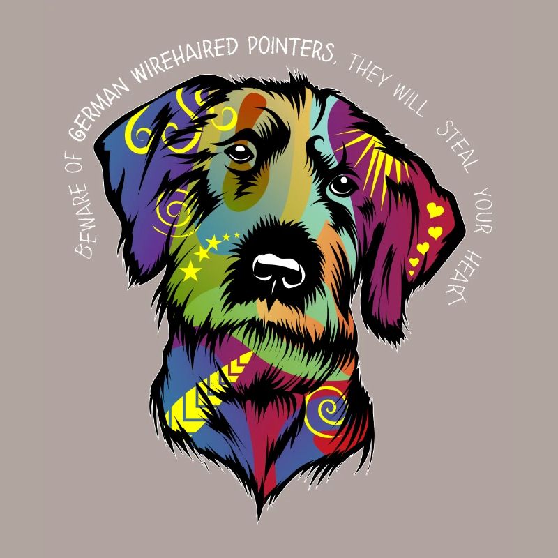 Art de conception de chien allemand Wirehaired Pointer