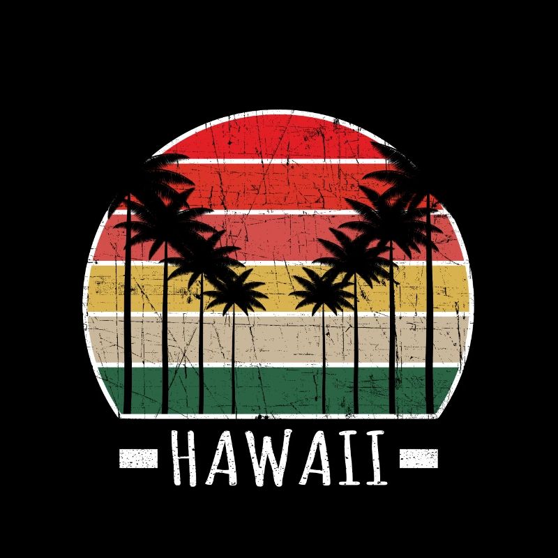 Retro Vintage Palm Trees Hawaii