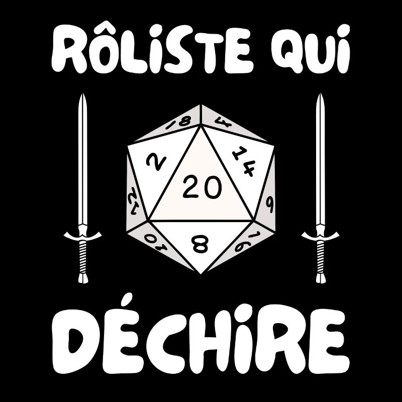 rôliste qui déchire - dé de 20 et épée
