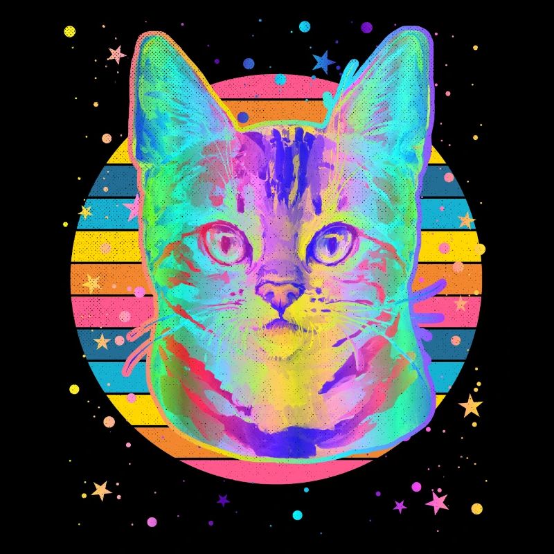 Bengalkatze Regenbogen Space Schwarz