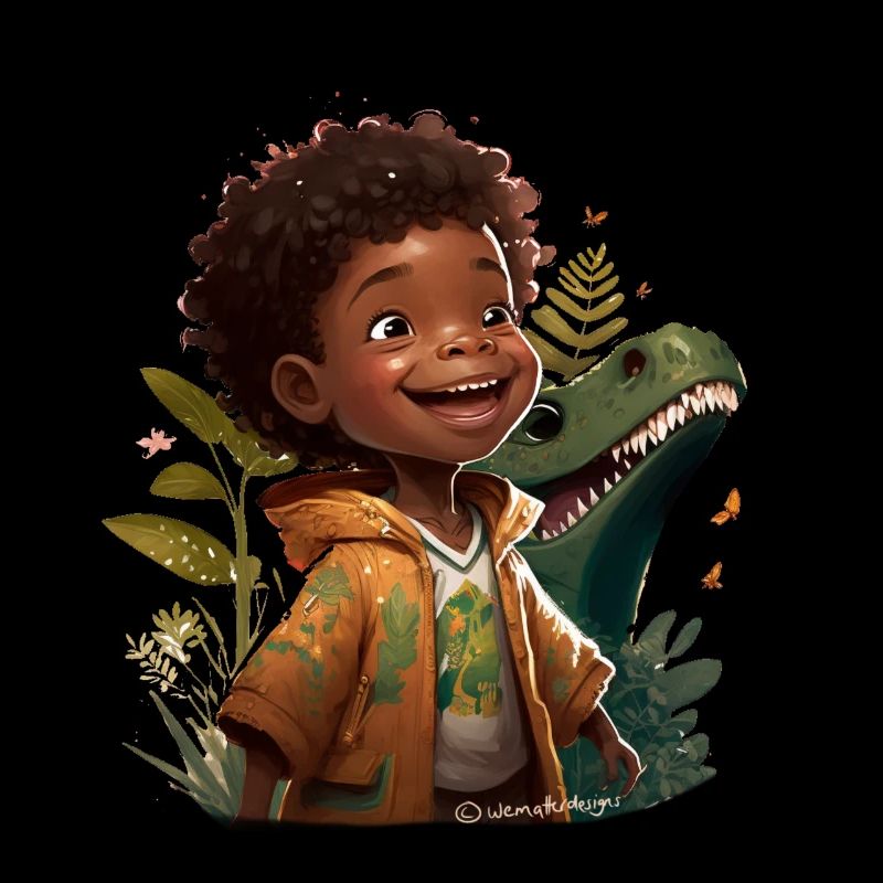 Kleines Kind mit Dino / Reptil