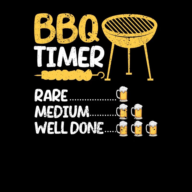 BBQ Timer Rare Medium Well Barbecue Funny Grill