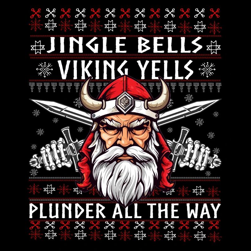 Drôle Jingle Bells Viking Noël Pull moche