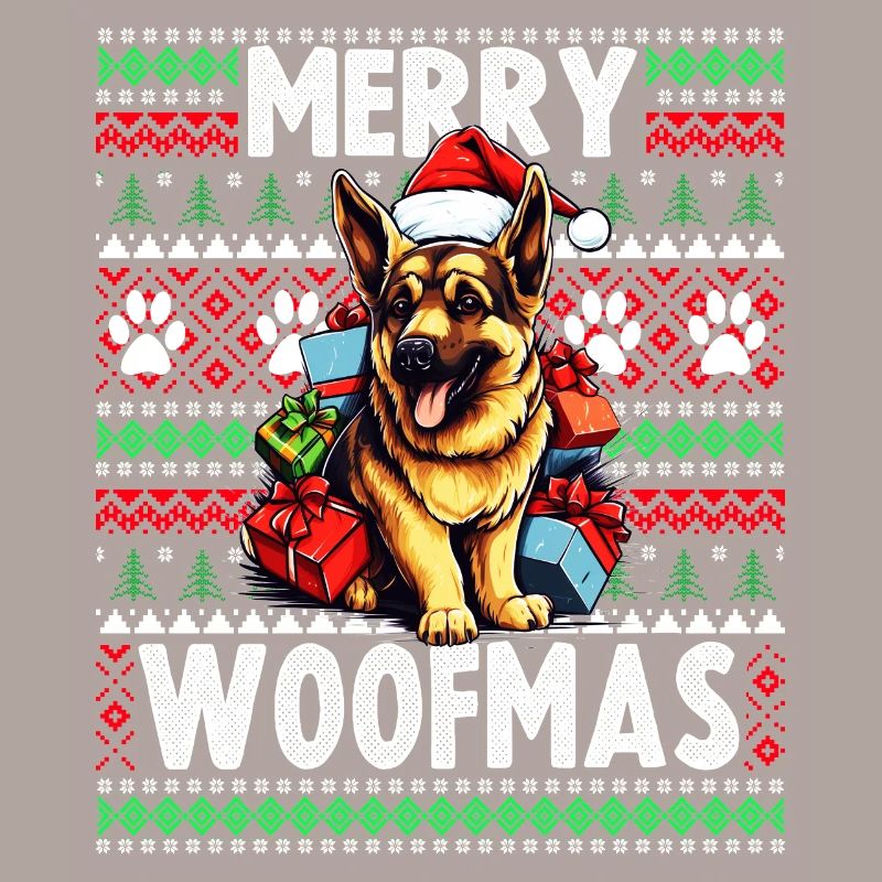 Hässlicher Weihnachtspullover Deutscher Schäferhund - Hund C