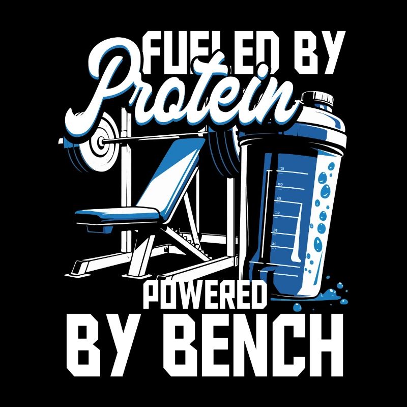 Bodybuilder alimenté par les protéines alimenté par le banc