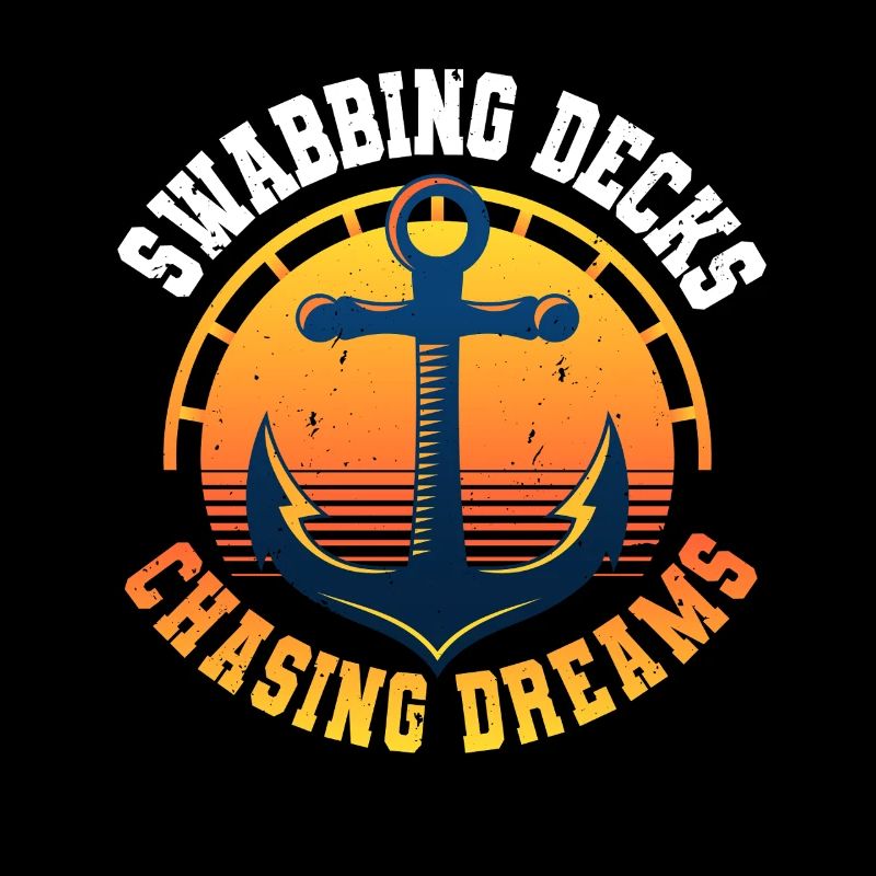 Deckhand Deckhelpers Swabbing Decks