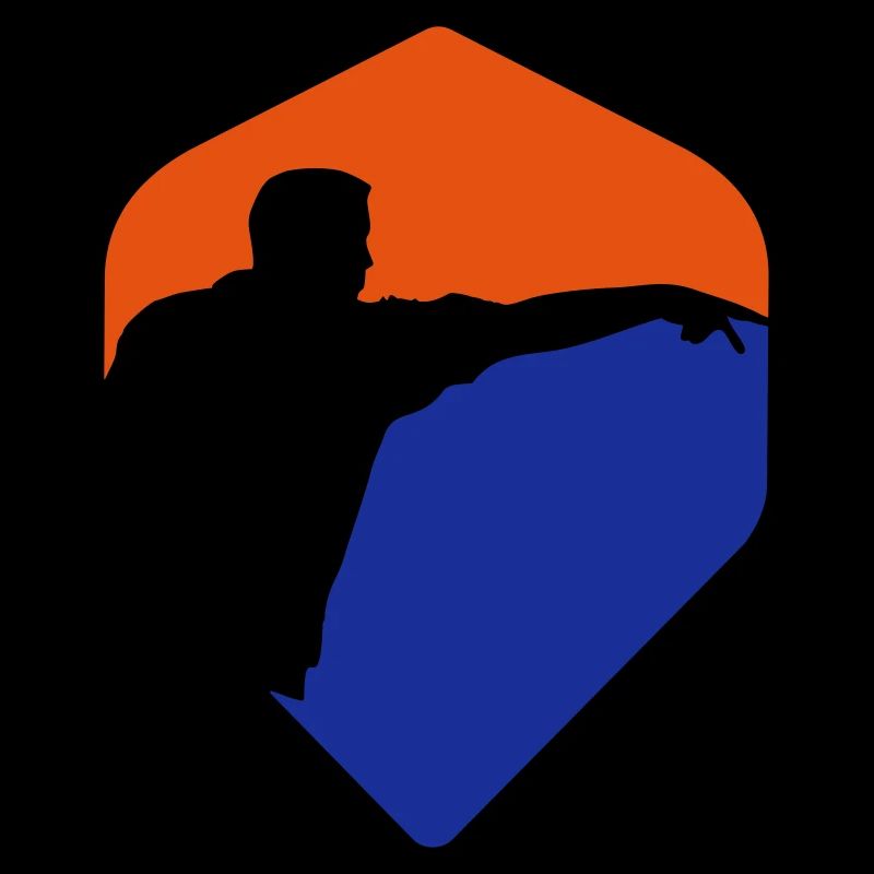 Logo de fléchettes Vol de style américain, joueur de fléchettes, lancer de fléchettes